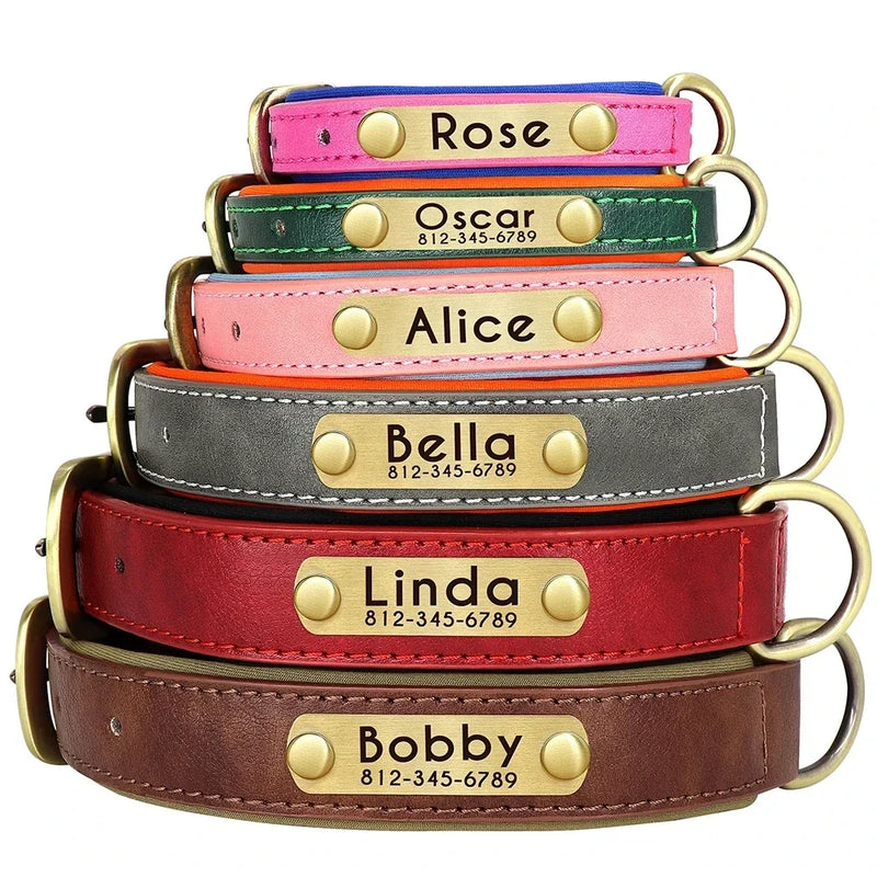 Collier en cuir véritable personnalisé pour chien Maison Cherami